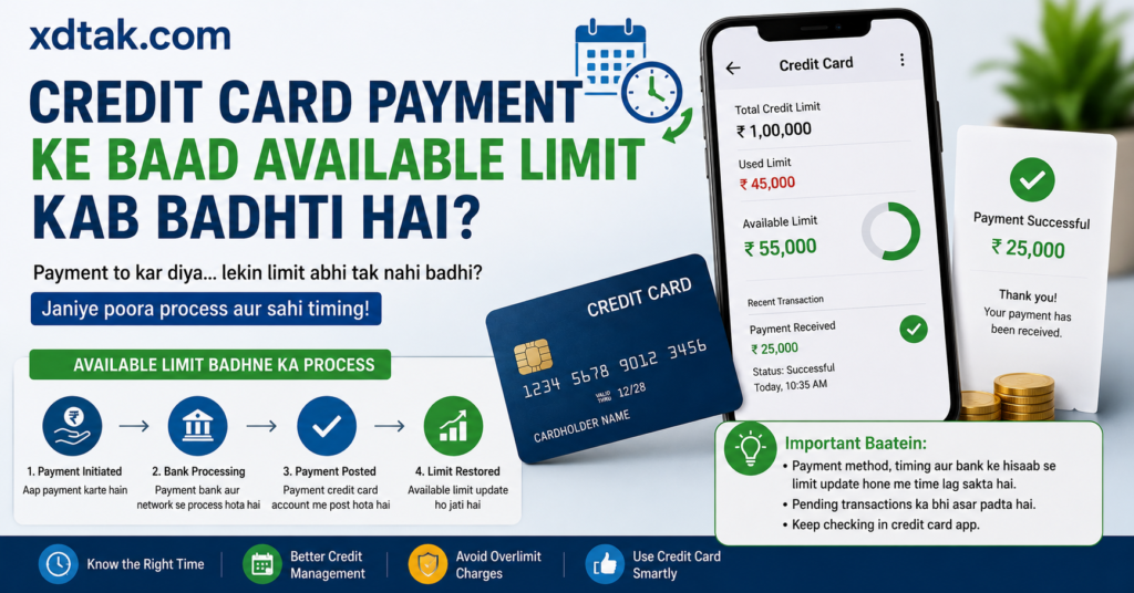 Credit Card Payment Ke Baad Available Limit Kab Badhti Hai?